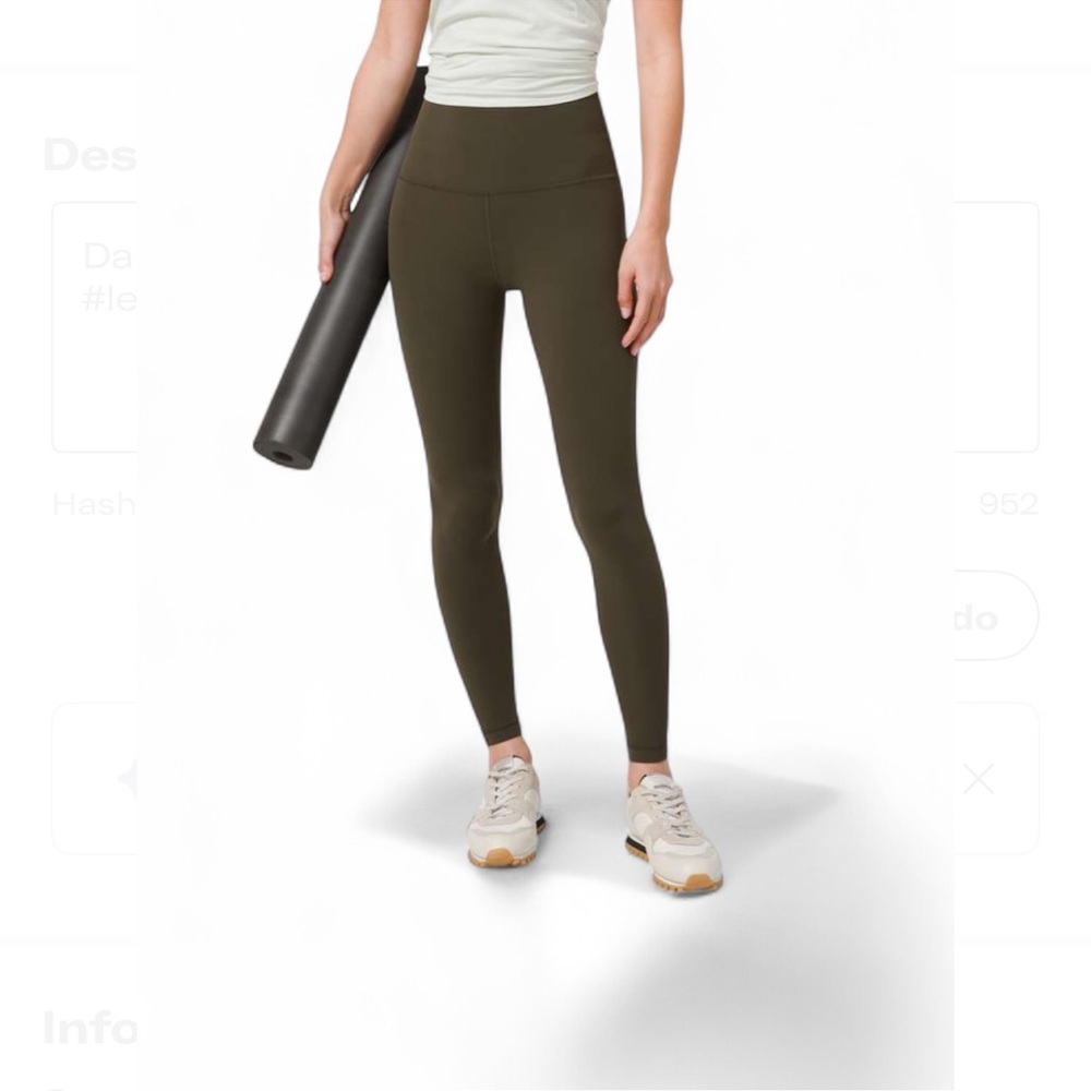 Lululemon Wunder Lounge Tights ‘28 Size 12 Dark Olive Green